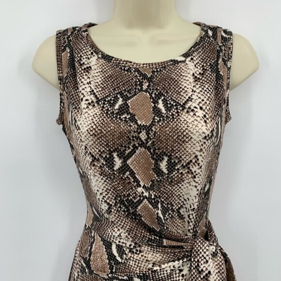 DVF Diane von Furstenberg New Della python camo shift dress silk tan snake new 6 - Picture 2 of 6